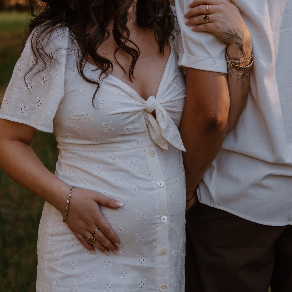 Madewell Cottagecore White Embroidered Puff Sleeve Dress